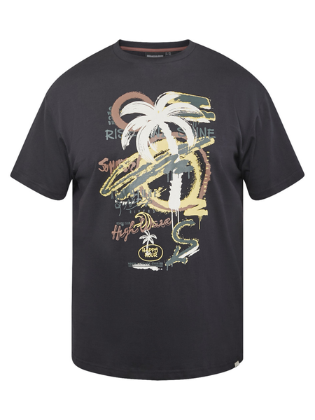 Musta t-paita printill&auml;