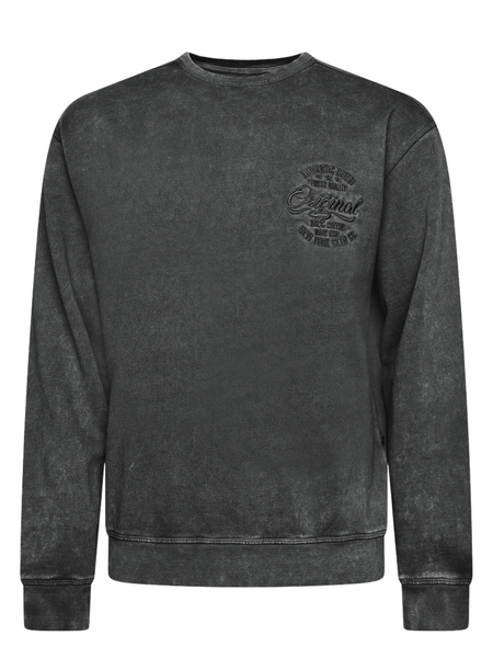 Musta collegepaita brodeerauksella