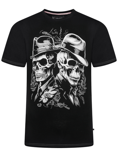 Musta herrasmies pääkallo t-paita