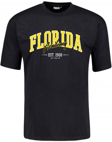 Musta t-paita Florida-printill&auml;