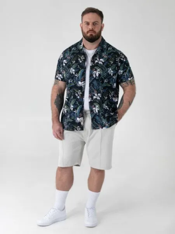 Tumman sininen havaiji kauluspaita