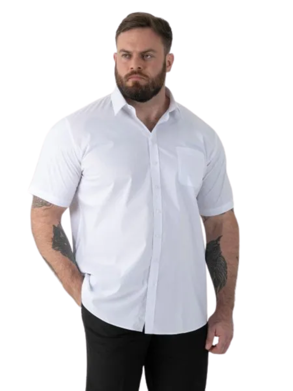 Valkoinen joustava kauluspaita