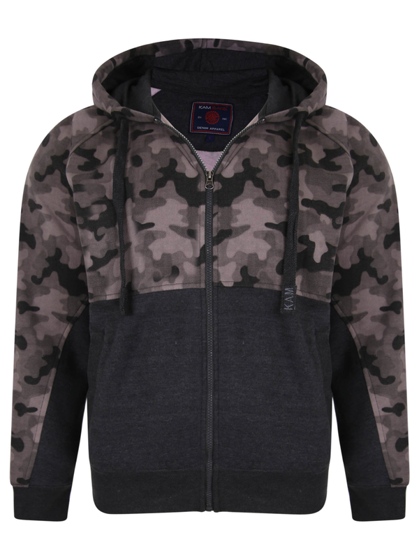 Iso huppari harmaalla maastokuviolla