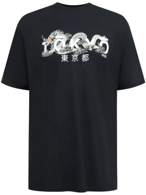 Musta Tokio lohik&auml;&auml;rme t-paita
