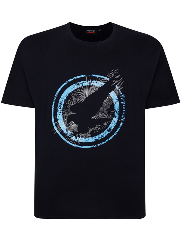 Tumman sininen kotkaprintti t-paita